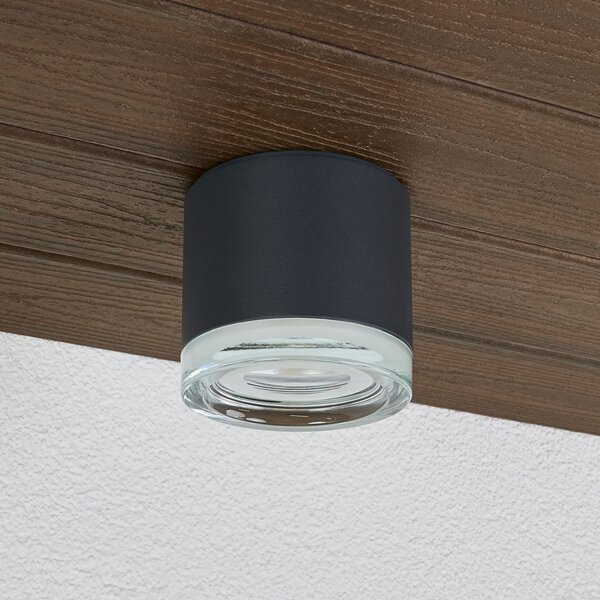 BEGA 66056K3 plafonieră exterior grafit 3.000K 62°, Gri, Metal, Modern