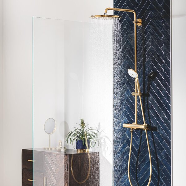 Grohe Euphoria set de duș perete cu termostat cu duș de ploaie Brushed Cool Sunrise 26075GN0
