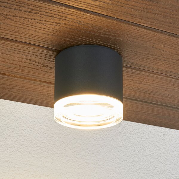 BEGA 66056K3 plafonieră exterior grafit 3.000K 62°, Gri, Metal, Modern