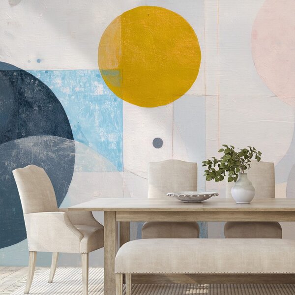 Tapet cercuri geometrice pastelate