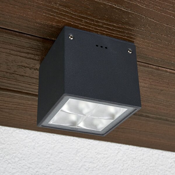 BEGA 66157K3 plafonieră exterior grafit 3.000K 38°, Gri, Metal, Modern