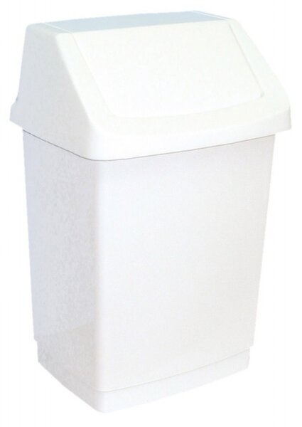 Coș de gunoi cu capac plastic 50 l, alb