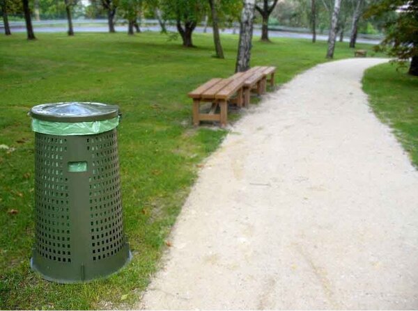 Coș de gunoi exterior - plastic, 120 l, negru