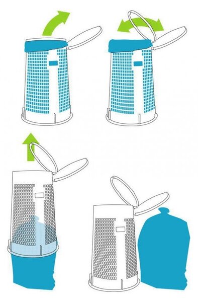 Coș de gunoi exterior - plastic, 120 l, negru