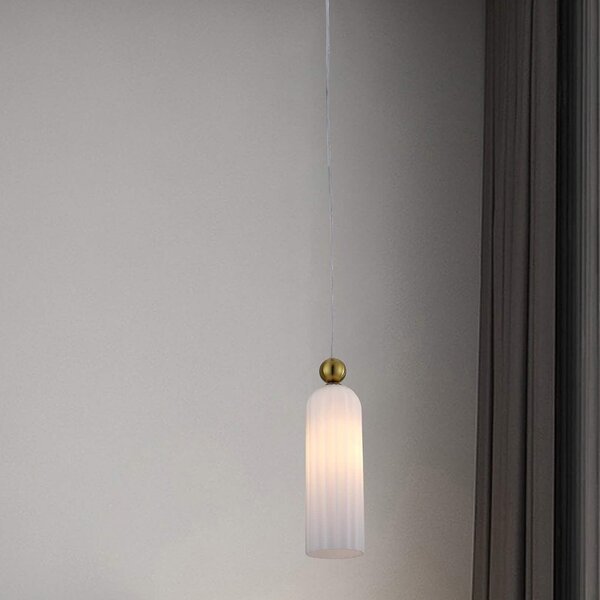 Light Prestige Piega lampă suspendată 1x40 W alb-auriu LP-939/1PWHITE