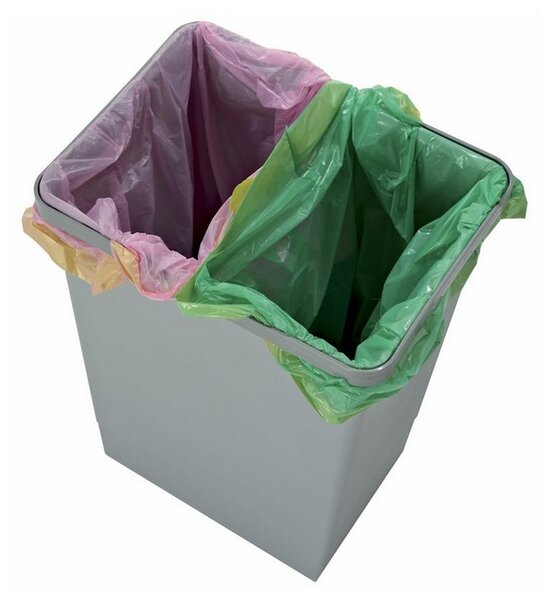 Coș de gunoi cu mânere 24 l, gri