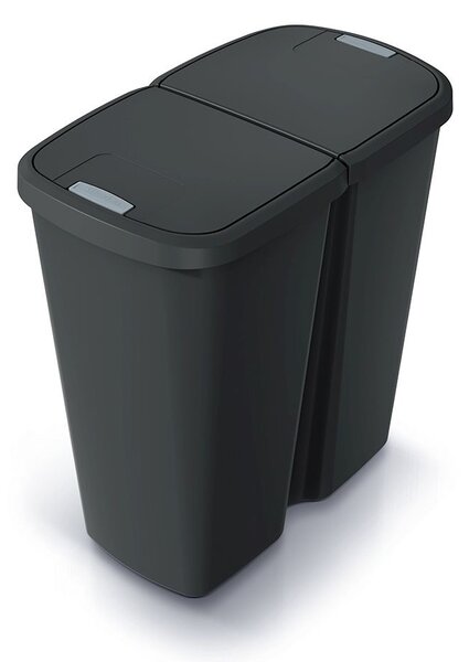 Coș de gunoi DUO negru, 45 l, negru
