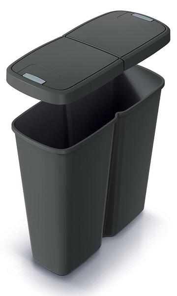 Coș de gunoi DUO negru, 50 l, negru