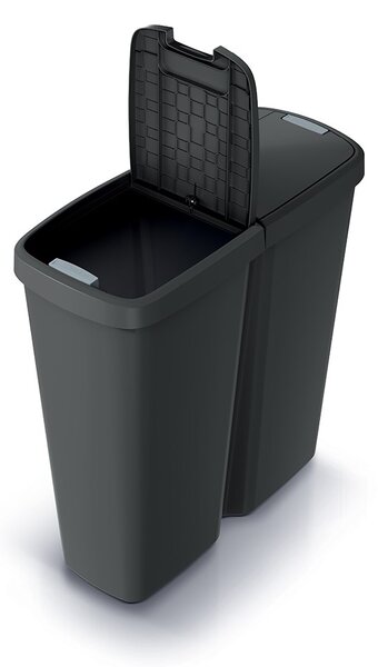 Coș de gunoi DUO negru, 50 l, negru