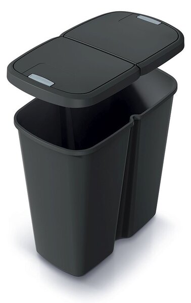 Coș de gunoi DUO negru, 45 l, negru