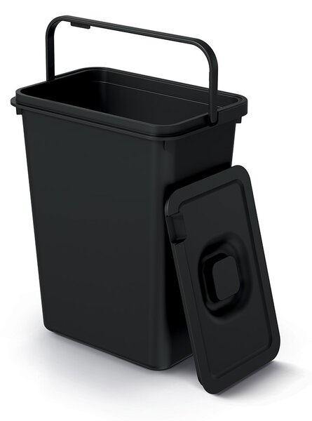 Coș de gunoi suspendat, 10 l, negru