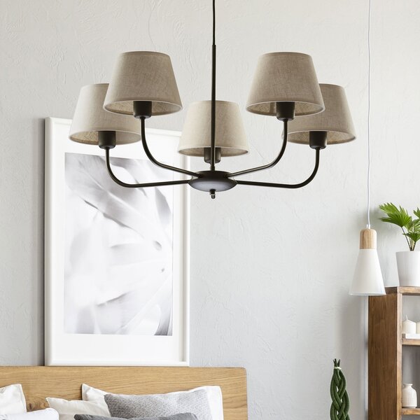 TK Lighting Chicago lampă suspendată 5x60 W negru 3989