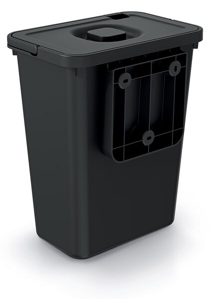 Coș de gunoi suspendat, 10 l, negru