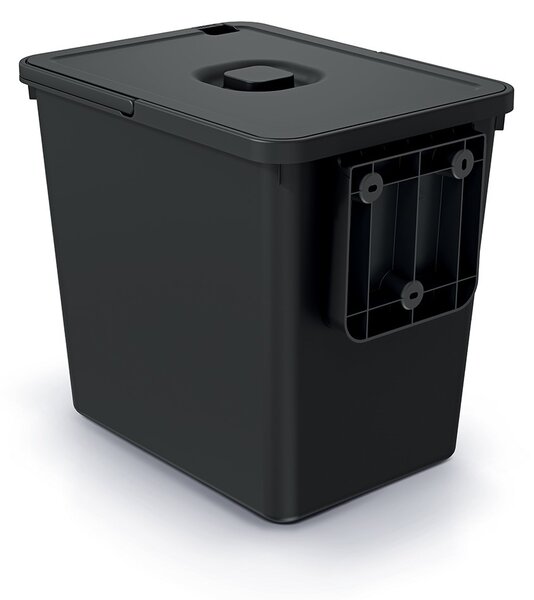 Coș de gunoi suspendat, 23 l, negru