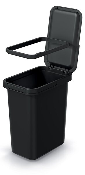 Coș de gunoi suspendat, 12 l, negru