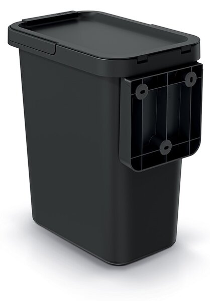 Coș de gunoi suspendat, 12 l, negru