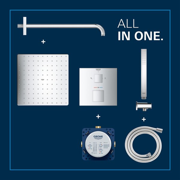 Grohe Precision Cube set de duș ascuns cu termostat cu duș de ploaie crom 34879000