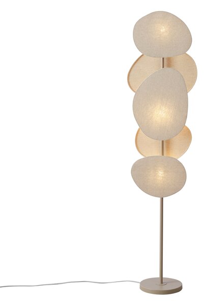 Lampă de podea Japandi bej cu 3 lumini - Organica