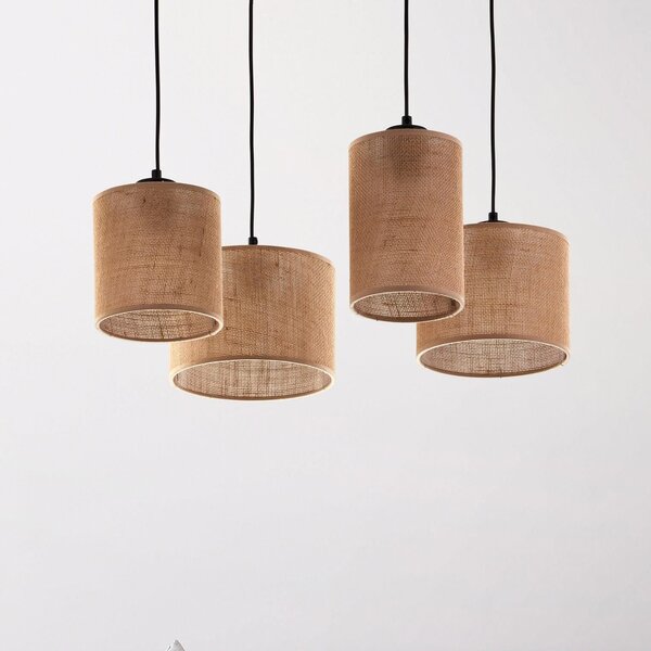 TK Lighting Juta lampă suspendată 4x15 W maro 6585