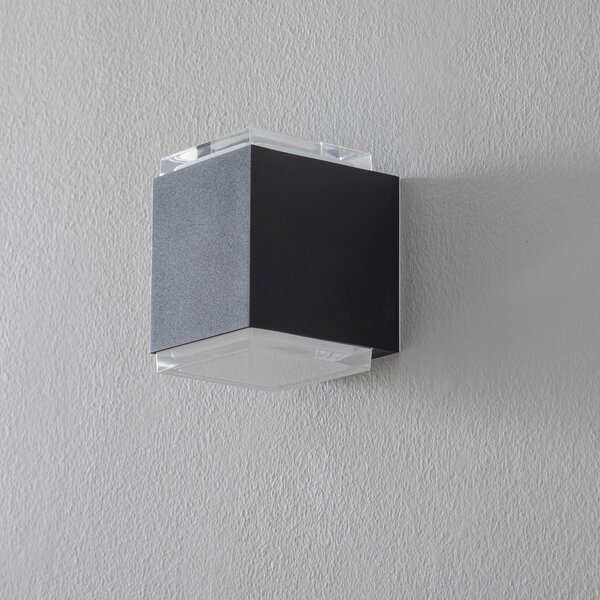 BEGA 50063 aplică LED 3.000K 9 cm negru catifea, Negru, Hol, Metal, Modern, Priză de perete sus / jos