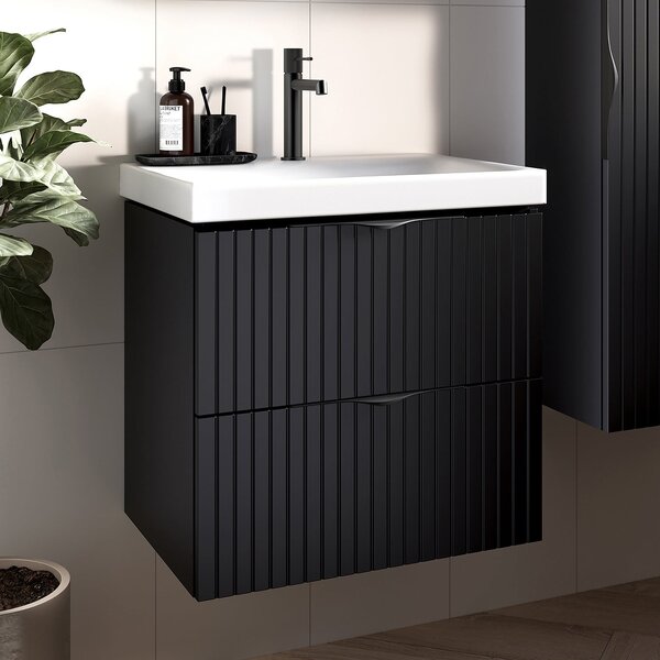 Cersanit Tirso lavoar cu dulap 80 cm negru S801-587