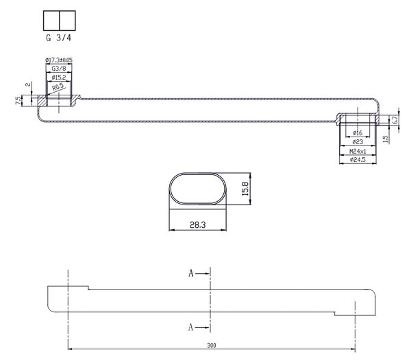 Mereo Mereo, Cuier drept plat Mereo, 30 cm, MER-CB103D