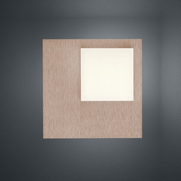 BANKAMP Cube 8W plafonieră LED, aur roz, reglabil, Cupru, Camera de zi / sufragerie, Metal, Modern