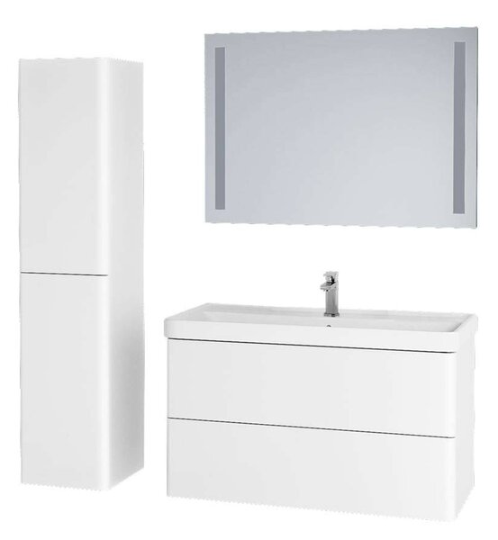 Mereo, Mereo Siena, mobilier baie cu lavoar ceramic 101 cm, alb lucios, MER-CN4121