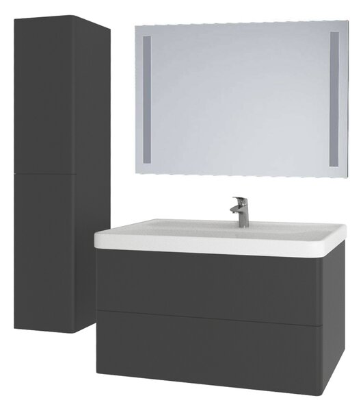 Mereo, Mereo Siena, mobilier baie cu lavoar ceramic 101 cm, alb lucios, MER-CN4121
