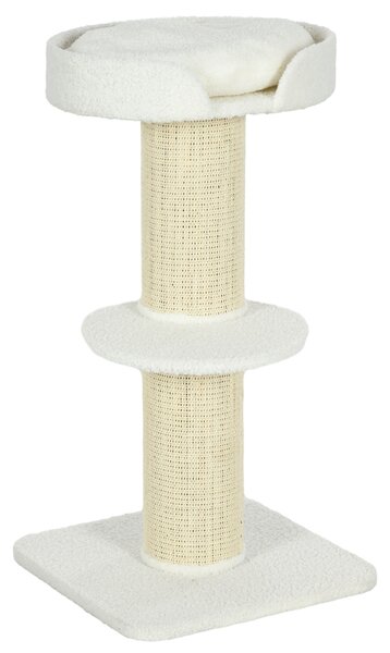 PawHut Stâlp de Zgâriat Per Pisici Con Lettino, Rivestimento Peluche E Palo In Sisal | Aosom Romania