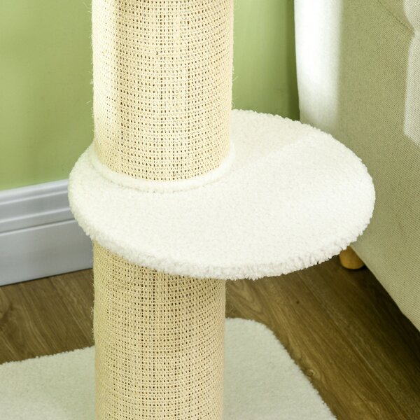 PawHut Stâlp de Zgâriat Per Pisici Con Lettino, Rivestimento Peluche E Palo In Sisal | Aosom Romania