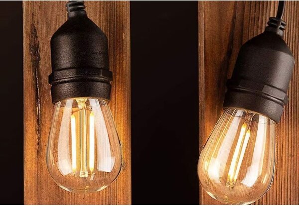LED șir decorativ exterior 20xE27/1W/230V 20 m IP65 negru