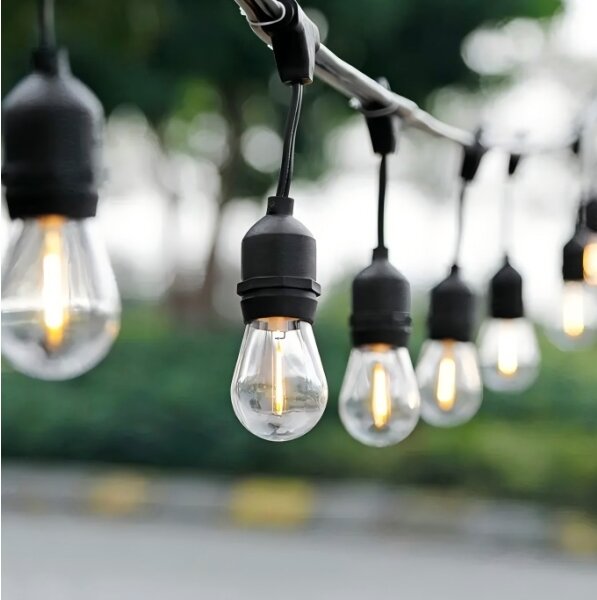 LED șir decorativ exterior 20xE27/1W/230V 20 m IP65 negru