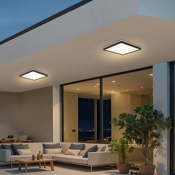 Plafonieră LED pentru baie Brilagi ULTRA SLIM LED/24W/230V 42x42 cm negru IP54
