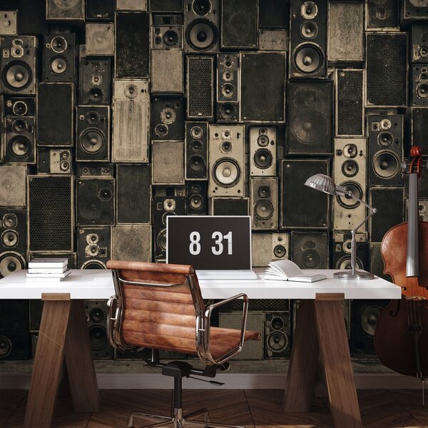 Fototapet difuzoare retro în stil industrial