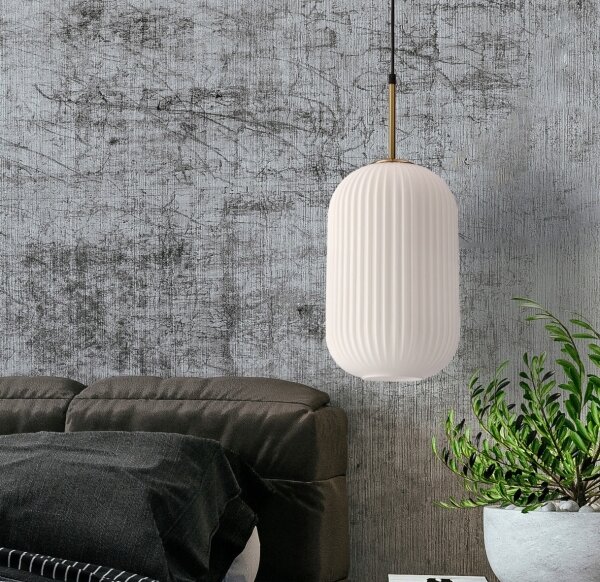 Pendul CRESTO pe cablu 1xE27/40W/230V alb/auriu