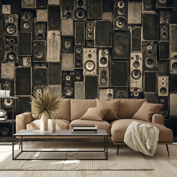 Fototapet difuzoare retro în stil industrial