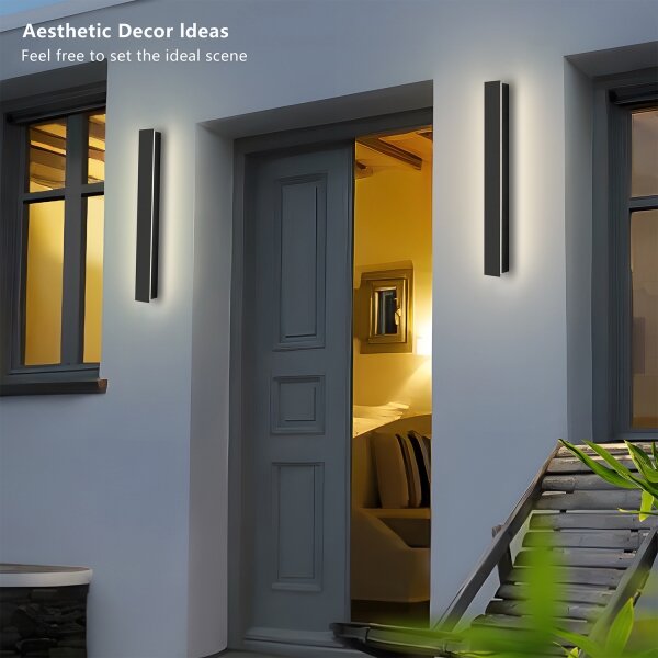 Brilagi - Aplica LED exterior LINEAR, 12W, 230V, 3000K, IP65, negru