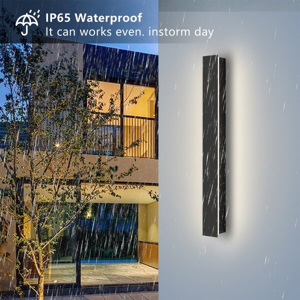 Brilagi - Aplica LED exterior LINEAR, 12W, 230V, 3000K, IP65, negru