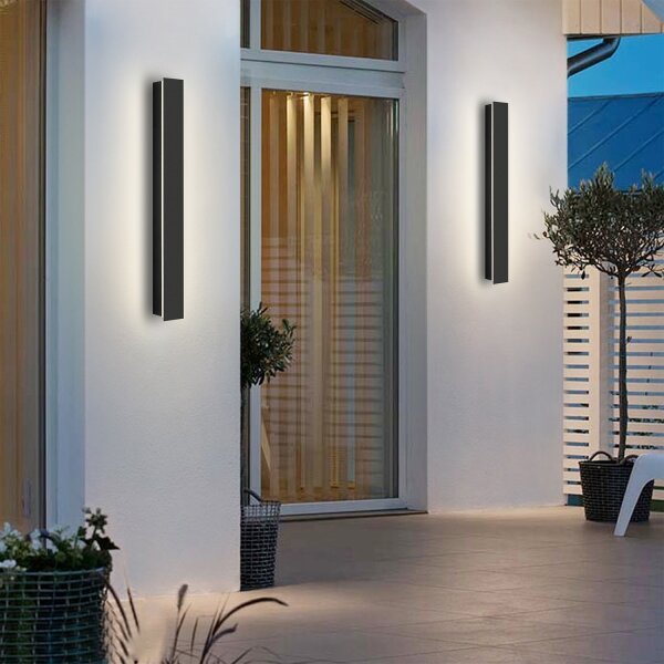 Brilagi - Aplica LED exterior LINEAR, 12W, 230V, 3000K, IP65, negru