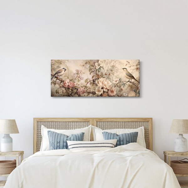 Tablou - Vintage pictura pasăre (120x50 cm)