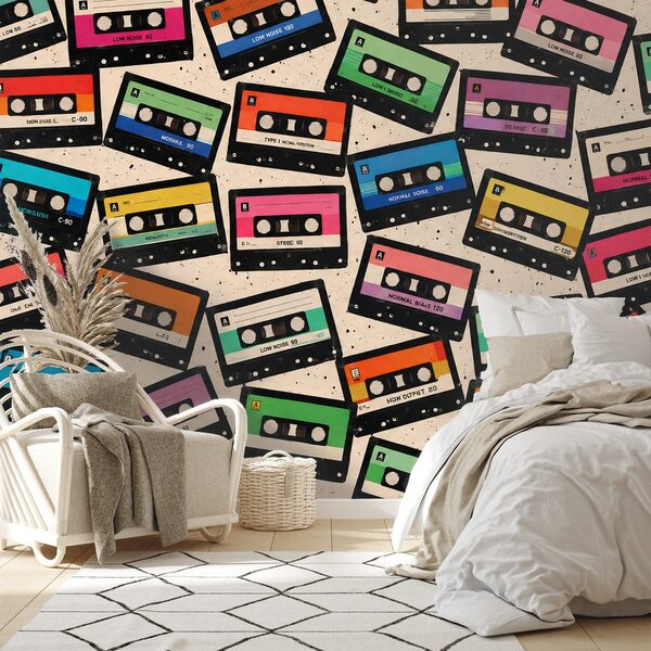 Tapet casete colorate retro