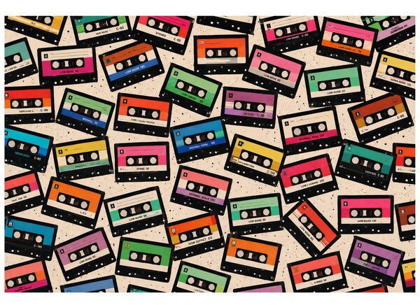 Tapet casete colorate retro