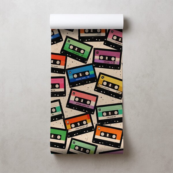 Tapet casete colorate retro