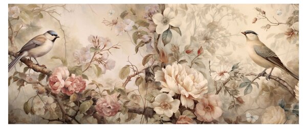 Tablou - Vintage pictura pasăre (120x50 cm)