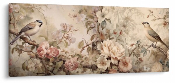 Tablou - Vintage pictura pasăre (120x50 cm)