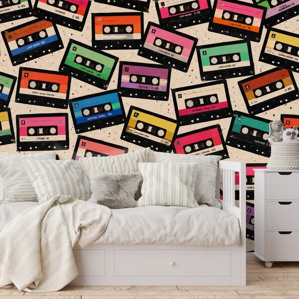 Tapet casete colorate retro