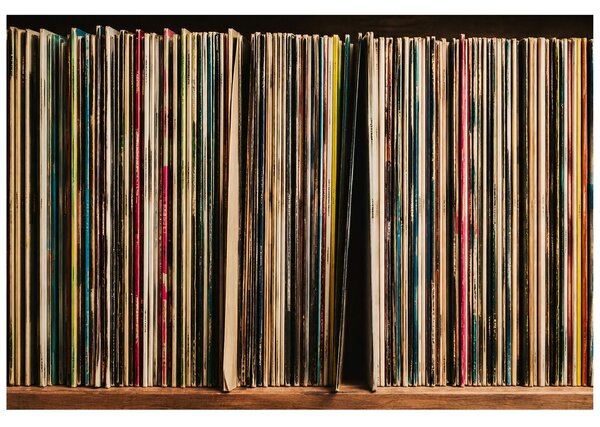 Tapet discuri de vinil în stil retro