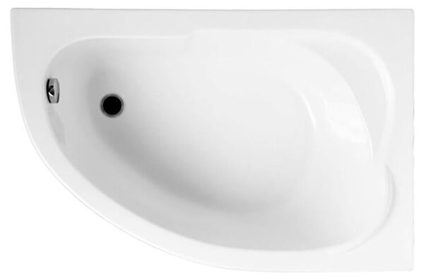 Polimat Standard cadă de colț 130x85 cm partea dreaptă alb 00343