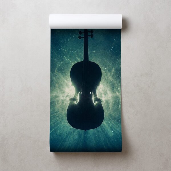 Fototapet violoncel în lumină cosmică